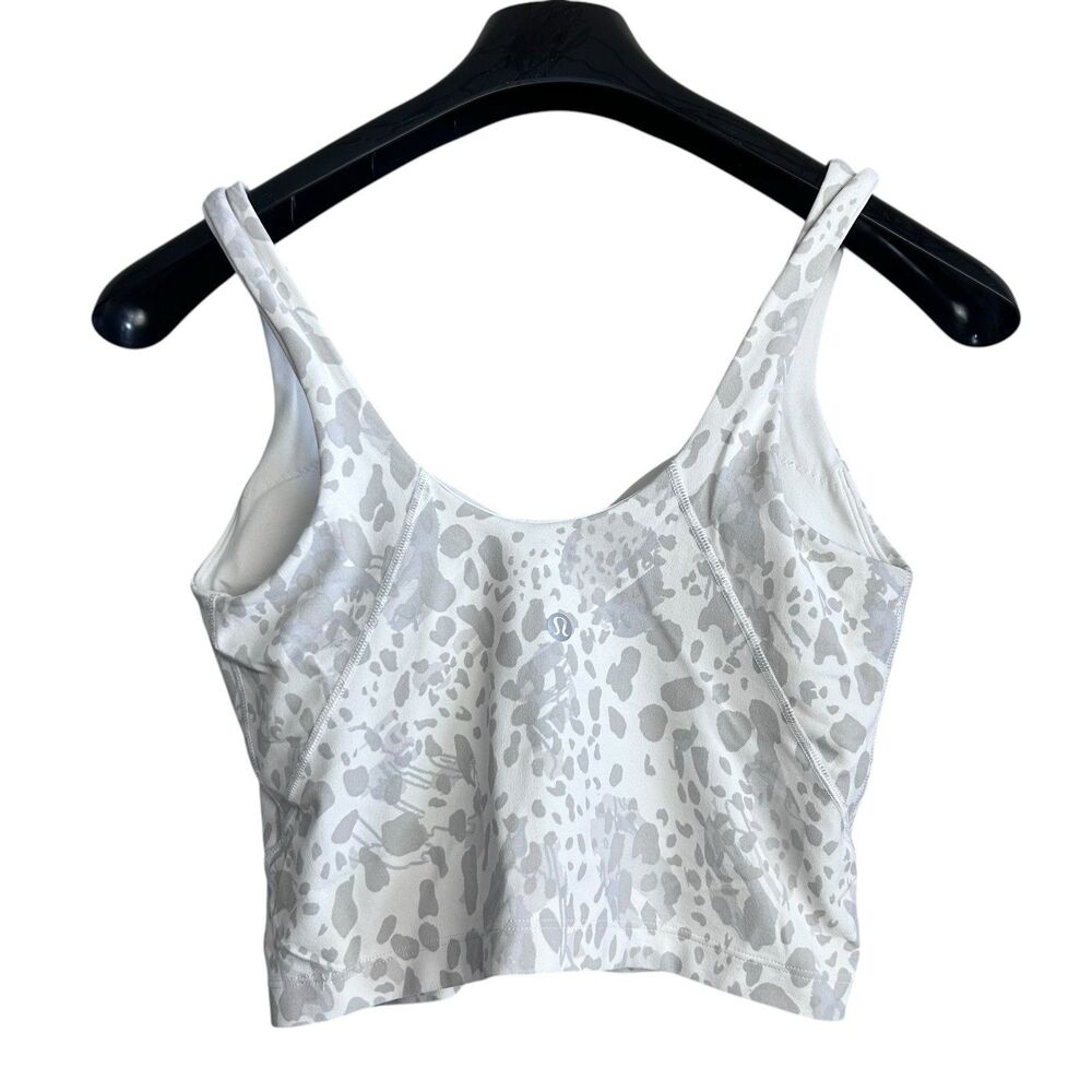 Lululemon Align Tank Top Womens 6 White Cropped V Neck Tank Top Light Support - Picture 4 of 6